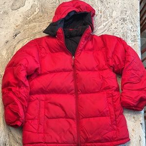 Lands' End "Vintage" Boys GOOSE DOWN (best) Jacket, Reversible Size L (14-16)